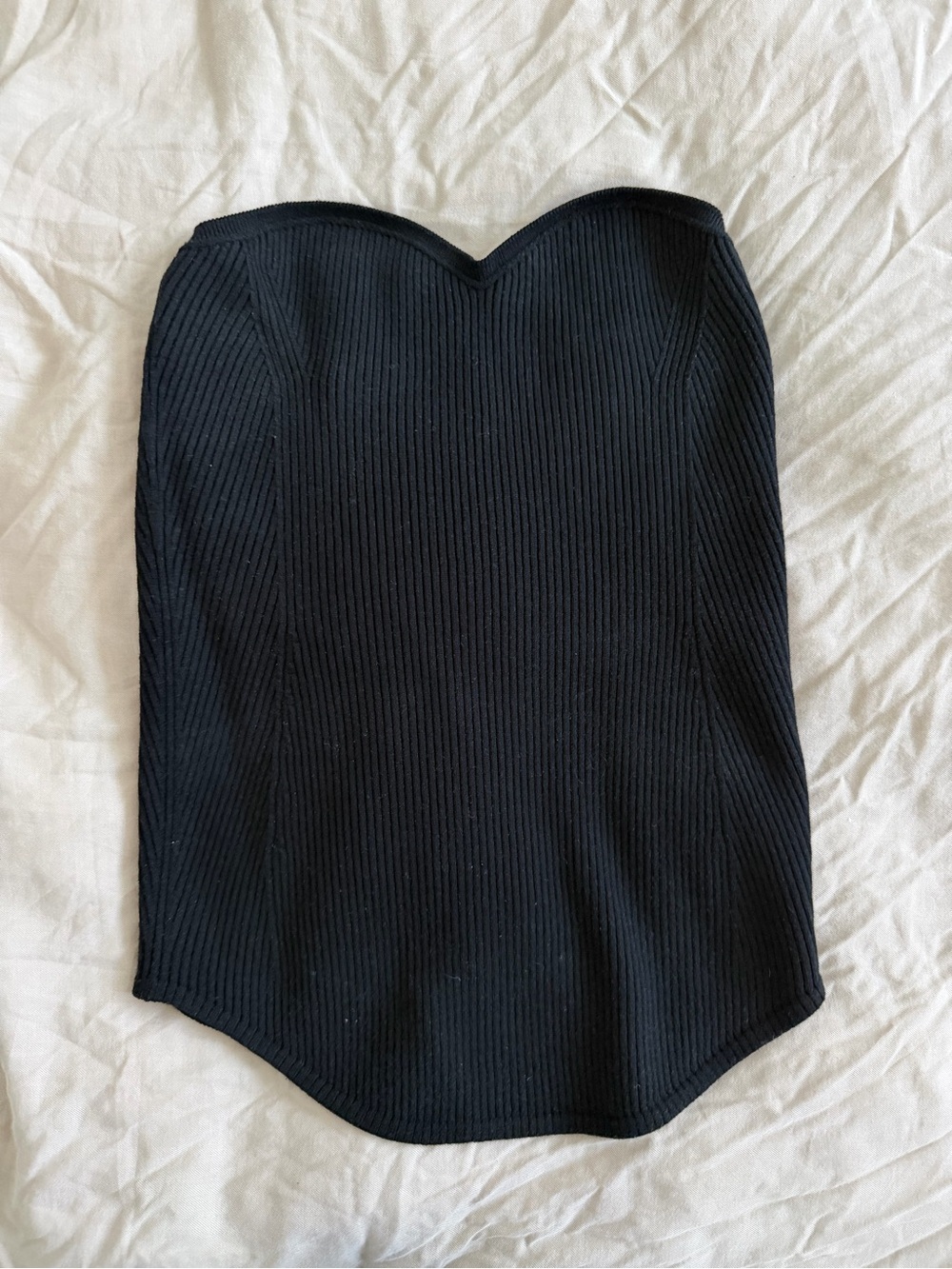 Uniqlo Mame Kurogouchi Black Strapless Ribbed Tube Top